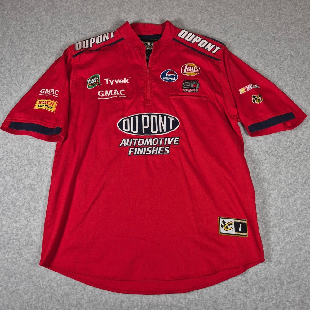 Vintage Chase Authentics Drivers Line Shirt Mens L Dupont Jeff Gordon Pit Crew